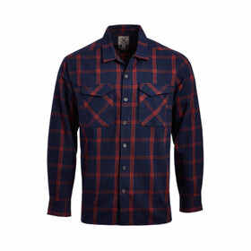 Vertx Canyon River Flannel Shirt with midnight clay plaid features two chest pockets